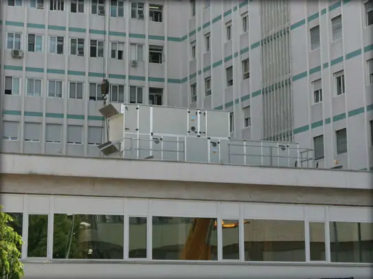 Unità installata sul tetto di un ospedale
